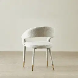 Moulin Fusion Grey Woven Fabric Dining Chair - Champagne Gold Legs