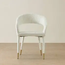 Moulin Fusion Grey Woven Fabric Dining Chair - Champagne Gold Legs