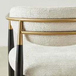 Amy Fusion Grey Woven Fabric Dining Chair