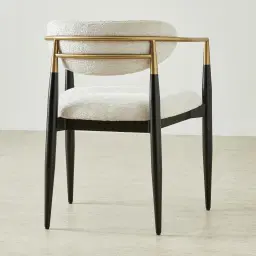 Amy Fusion Grey Woven Fabric Dining Chair