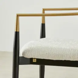 Amy Fusion Grey Woven Fabric Dining Chair