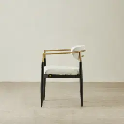 Amy Fusion Grey Woven Fabric Dining Chair