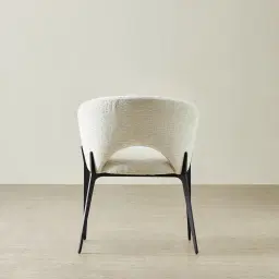Polina Fusion Grey Fabric Dining Chair - Black Legs