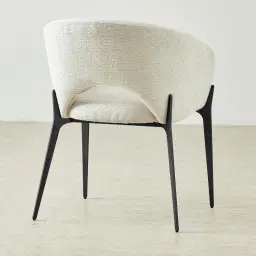 Polina Fusion Grey Fabric Dining Chair - Black Legs