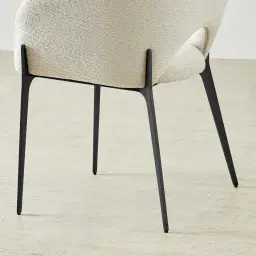 Polina Fusion Grey Fabric Dining Chair - Black Legs