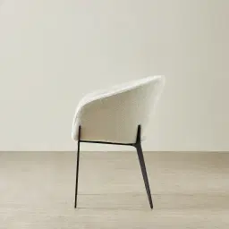 Polina Fusion Grey Fabric Dining Chair - Black Legs