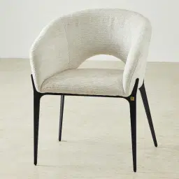 Polina Fusion Grey Fabric Dining Chair - Black Legs