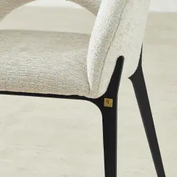 Polina Fusion Grey Fabric Dining Chair - Black Legs