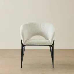Polina Fusion Grey Fabric Dining Chair - Black Legs