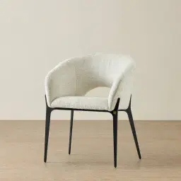 Polina Fusion Grey Fabric Dining Chair - Black Legs