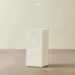 Santorini Snow Glossy Sintered Stone Medium Plinth 35x35x65cm