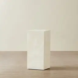 Santorini Snow Glossy Sintered Stone Medium Plinth 35x35x65cm