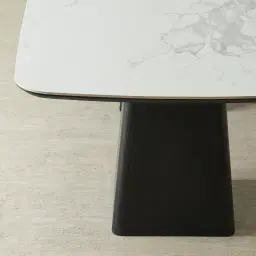 Dunstan Black Ash Veneer Rectangular Dining Table with Statuario White Sintered Stone Top - 240x120cm