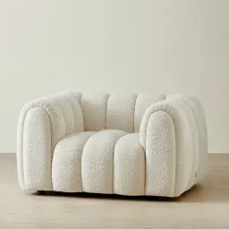 Gabriella Stone Cream Woven Fabric Occasional Chair