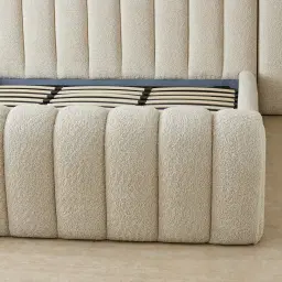 Gabriella Stone Cream Fabric King Bed