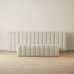 Gabriella Stone Cream Fabric Queen Bed