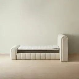 Gabriella Stone Cream Fabric Queen Bed