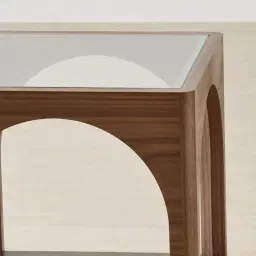 Costanza Mocha Walnut Brown Wooden Side Table