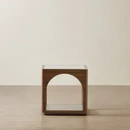 Costanza Mocha Walnut Brown Wooden Side Table