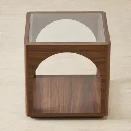 Costanza Mocha Walnut Brown Wooden Side Table