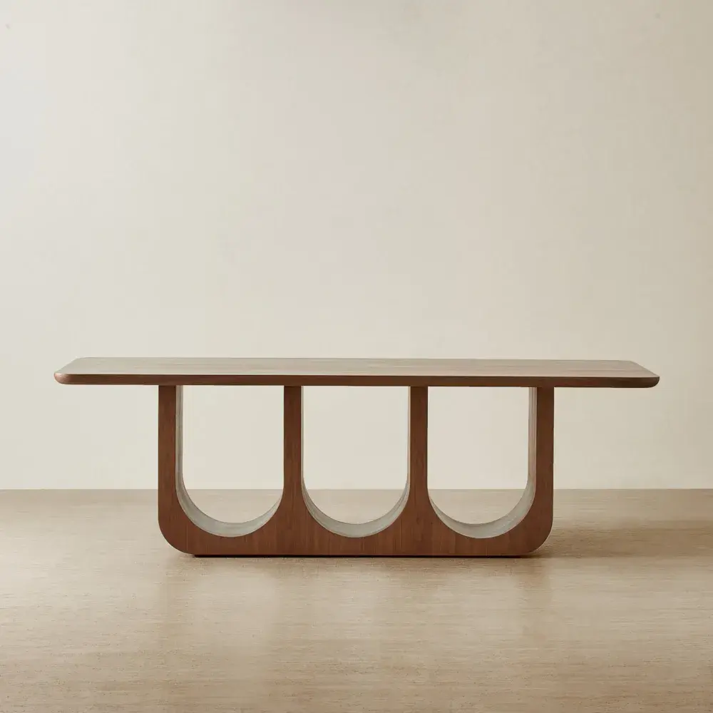 Costanza Mocha Walnut Brown Wooden Dining Table