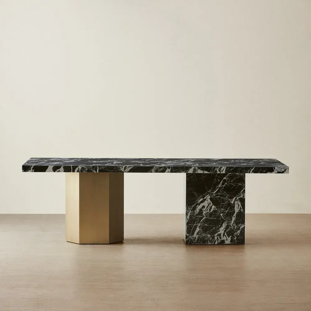 Thames Napoleon Black Sintered Stone Dining Table