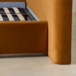 Estelle Velvet Mustard Velveteen Fabric King Bed