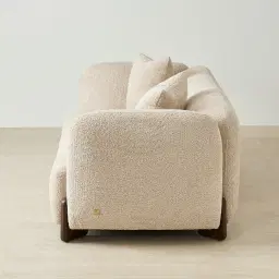 Celia Mid Beige 2-Seater Woven Fabric Sofa