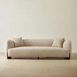 Celia Mid Beige 3-Seater Woven Fabric Sofa