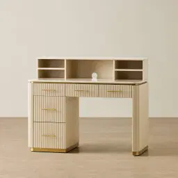 San Pierre Kids Beige Painted Wooden Study Desk