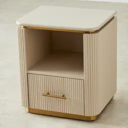 San Piere Kids Beige Painted Wooden Bedside Table