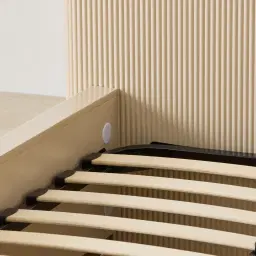 San Pierre Beige Painted Wooden Double Bed