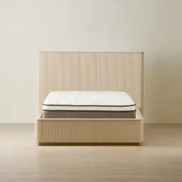 San Pierre Beige Painted Wooden Double Bed