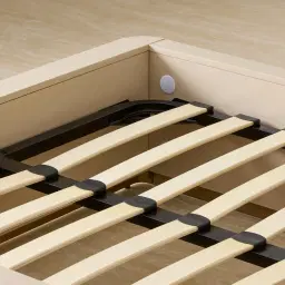 San Pierre Beige Painted Wooden Double Bed