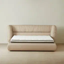 Martina Soft Beige Vegan Leather King Bed