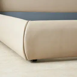 Martina Soft Beige Vegan Leather King Bed
