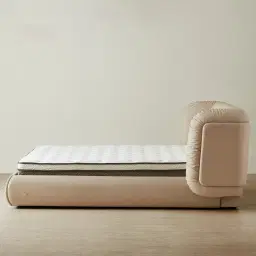 Martina Soft Beige Vegan Leather King Bed