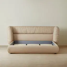 Martina Soft Beige Vegan Leather Queen Bed