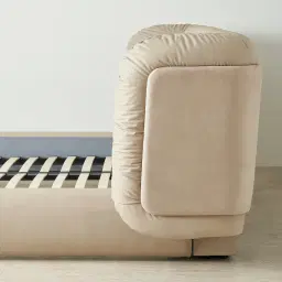 Martina Soft Beige Vegan Leather Queen Bed