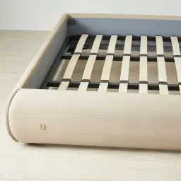 Martina Soft Beige Vegan Leather Queen Bed