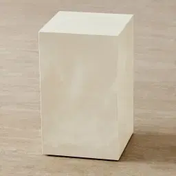 Santorini Snow Glossy Sintered Stone Short Plinth 30x30x50cm