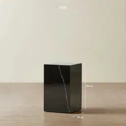 Santorini Nero Glossy Sintered Stone Short Plinth 30x30x50cm