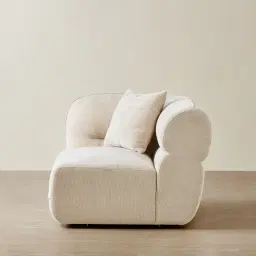 Isabella Cloud Cream Fabric Sofa - 1 Seater Left Arm