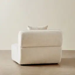 Isabella Cloud Cream Fabric Sofa - 1 Seater Armless