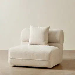 Isabella Cloud Cream Fabric Sofa - 1 Seater Armless