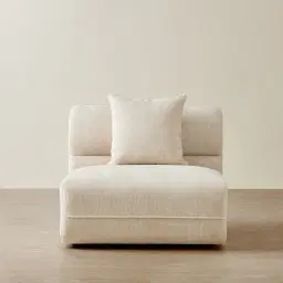 Isabella Cloud Cream Fabric Sofa - 1 Seater Armless