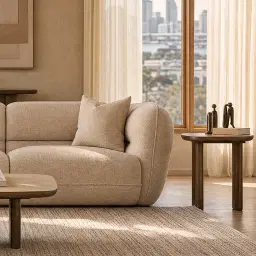 Isabella Cloud Cream Fabric Sofa - 1 Seater Right Arm