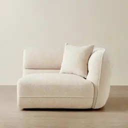 Isabella Cloud Cream Fabric Sofa - 1 Seater Right Arm