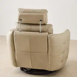 Sherlock Almond Cream Leather Electric Rocker Chair