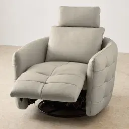 Sherlock Milk Coffee Leather Electric Rocker Chair